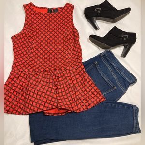 Cute Worthington peplum style shirt.
